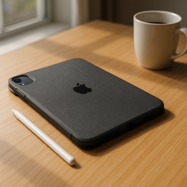 Modern iPad with a protective iPad case in 2025 on a desk, stylus beside it, ready for daily use.