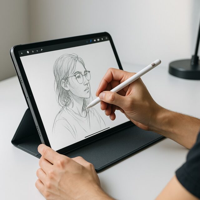 Best iPad case for drawing in 2025 – artist sketching with Apple Pencil on iPad Pro