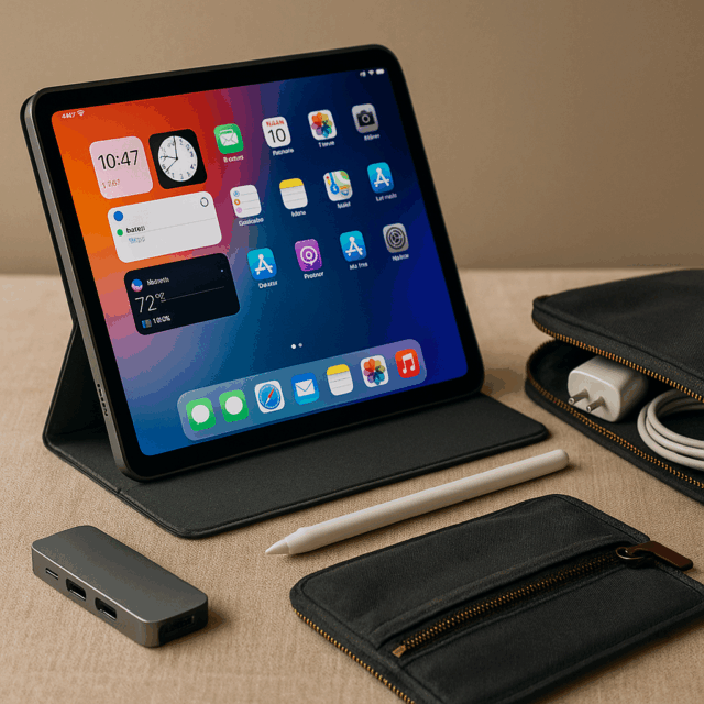 new iPad accessories 2025 including stand case, stylus, and USB-C hub